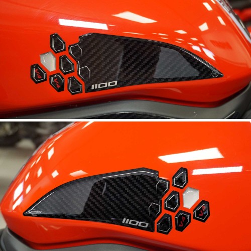 Adesivi 3D Protezioni serbatoio moto compatibile con Ducati Diavel v4 2023