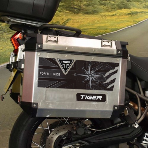 Adesivi 3D protezioni valigie moto compatibili con Triumph Tiger 850 900 1200