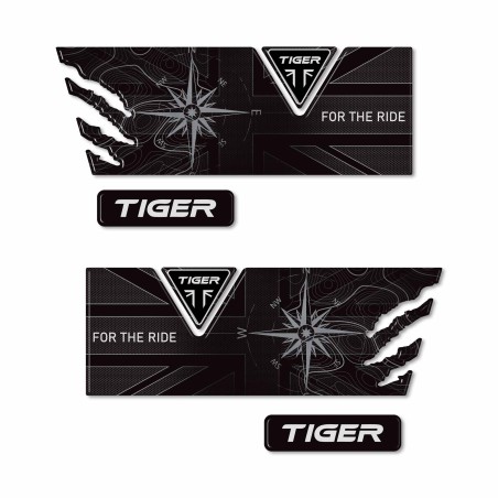 Adesivi 3D protezioni valigie moto compatibili con Triumph Tiger 850 900 1200