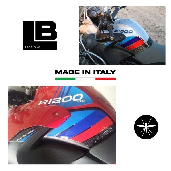 ADESIVI 3D PROTEZIONI LATERALI compatibili MOTO BMW GS R1200 ADVENTURE 2006-2013