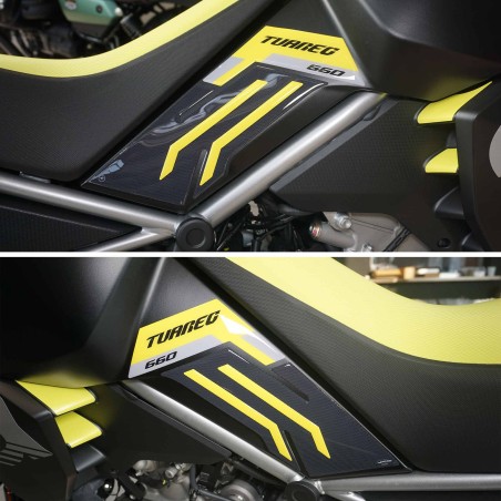 Adesivi 3D Protezioni Laterali serbatoio compatibili con Aprilia Tuareg 660 2022