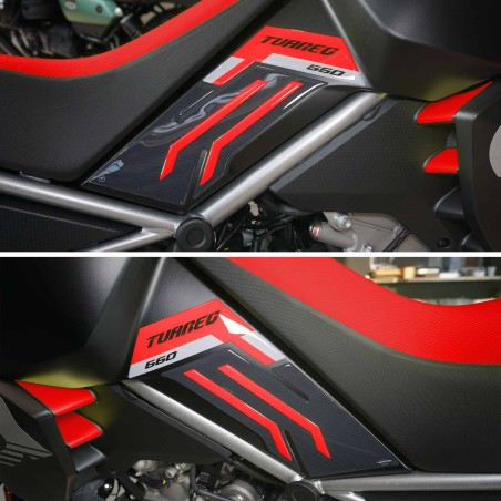 Pegatinas 3D Tank protectores laterales compatibles con Aprilia Tuareg 660 2022