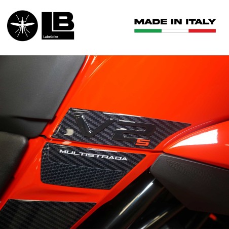 Adesivi 3D Serbatoio Laterali compatibili con Ducati Multistrada V2s 950 2022-23