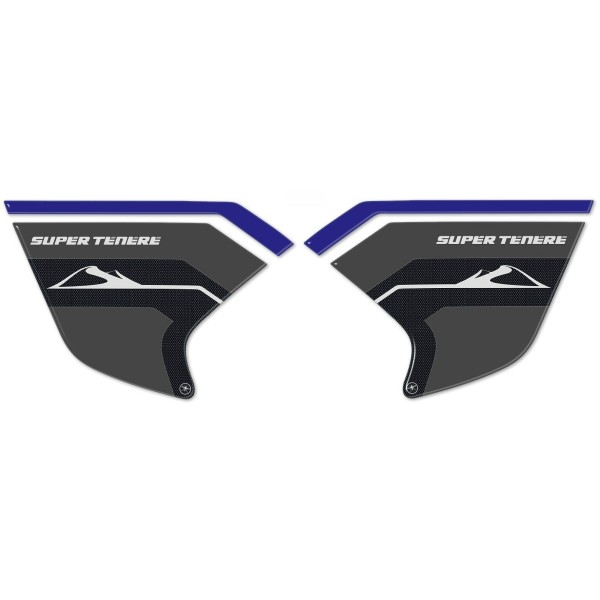 3D gel STICKERS SIDE PROTECTIONS FOR MOTORCYCLES compatible with YAMAHA SUPER TENERE blue