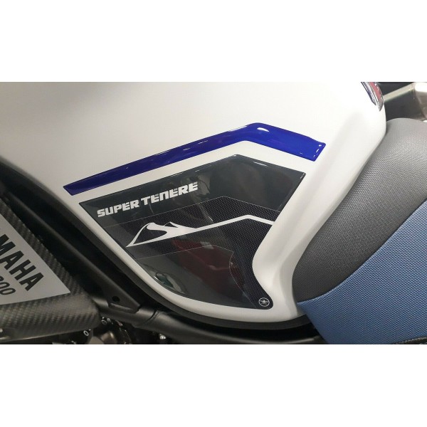 3D gel STICKERS SIDE PROTECTIONS FOR MOTORCYCLES compatible with YAMAHA SUPER TENERE blue