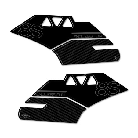Adesivi 3D protezioni laterali serbatoio moto compatibili con Suzuki GSX-8S