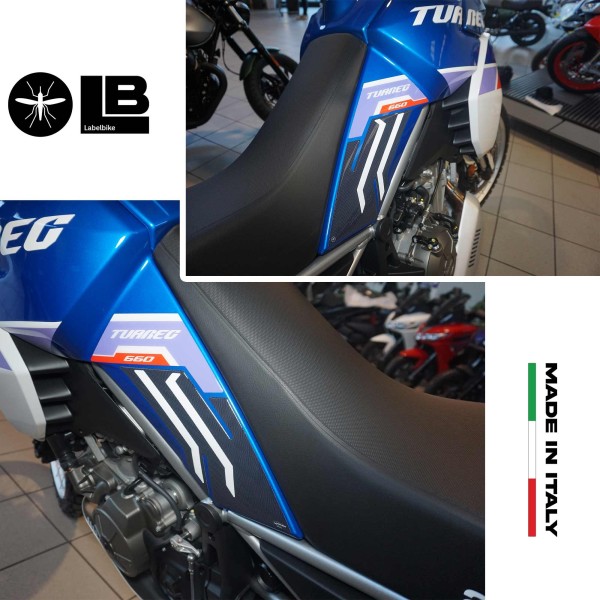 Adesivi Protezioni Laterali serbatoio compatibili con Aprilia Tuareg Tagelmust