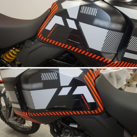 Adesivi Protezioni laterali serbatoio moto compatibili con Ducati DesertX 2023