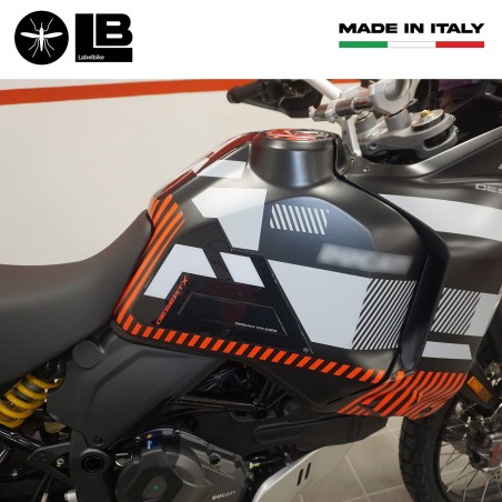 Adesivi Protezioni laterali serbatoio moto compatibili con Ducati DesertX 2023