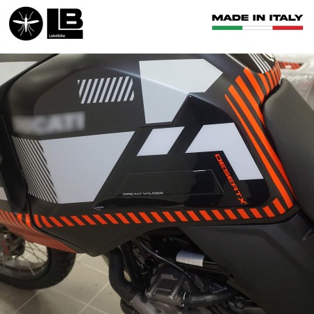 Adesivi Protezioni laterali serbatoio moto compatibili con Ducati DesertX 2023