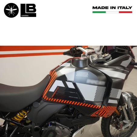 Adesivi Protezioni laterali serbatoio moto compatibili con Ducati DesertX 2023