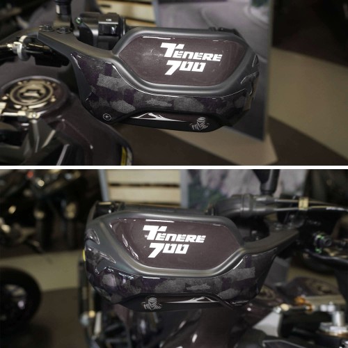 Adesivi Protezioni Paramani compatibili con Yamaha Tenere 700 World Raid - Nero