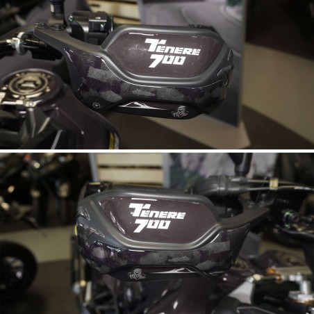 Adesivi Protezioni Paramani compatibili con Yamaha Tenere 700 World Raid - Nero