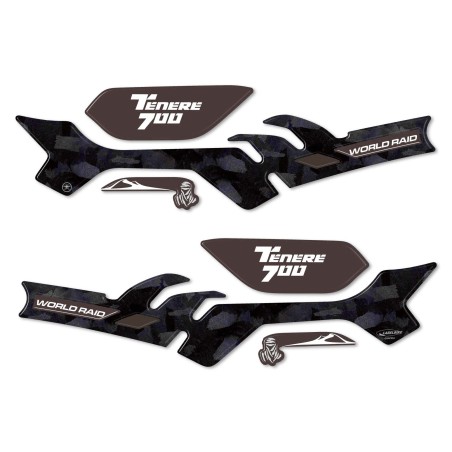 Adesivi Protezioni Paramani compatibili con Yamaha Tenere 700 World Raid - Nero