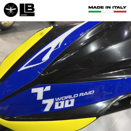 Adesivo 3D Parafango alto compatibile con Yamaha Tenere 700 World Raid - Blu