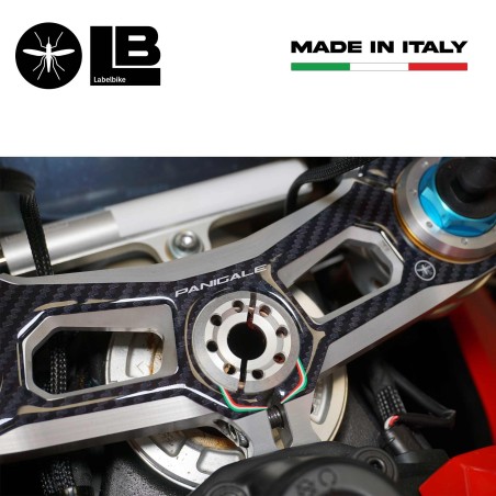 Placa de horquilla de dirección 3D adhesiva compatible con Ducati Panigale V4 2018-2024