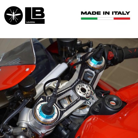Adesivo 3D Piastra Forcella Sterzo compatibile con Ducati Panigale V4 2018-2024