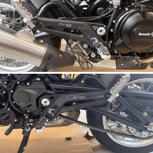 Adesivo 3D Protezione battitacco moto compatibile con Benelli Leoncino 500