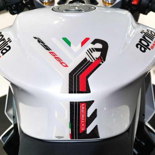 Adesivo 3D Paraserbatoio moto compatibile con Aprilia RS 660 Extrema 2023-2024