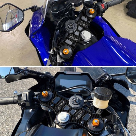 Adesivo 3D Protezione Piastra Forcella Sterzo compatibile con Yamaha R7 2021-22