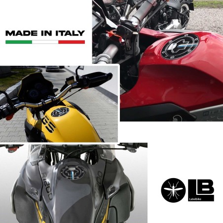 Adesivo 3D tappo serbatoio compatibile con moto BMW fino al 2006 Carbonio