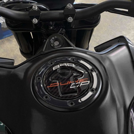 Adesivo 3D Tappo serbatoio moto compatibile con Ktm Duke 890 GP 2022-23 bianco