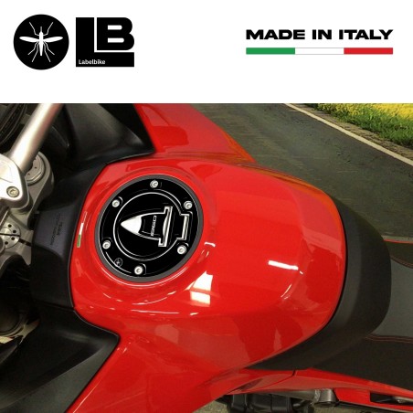 ADESIVO gel 3D per Tappo Serbatoio MOTO compatibile DUCATI MULTISTRADA 1260 nero 