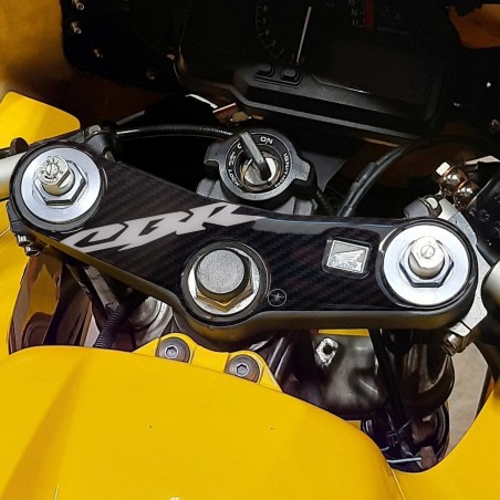 Adesivo Honda Protezione piastra sterzo forcella moto Cbr600rr Logo Honda Bianco