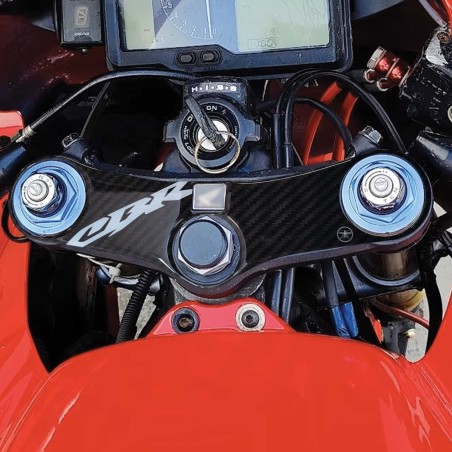 Adesivo Honda protezione piastra sterzo forcella moto cbr600rr 2005-06 bianco