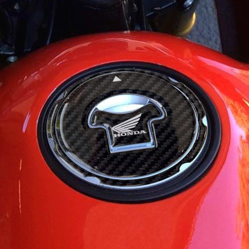 Adesivo Honda Protezione tappo serbatoio moto senza fori - Logo Honda Bianco