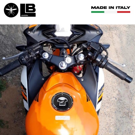 Adesivo Honda Protezione tappo serbatoio moto senza fori - Logo Honda Bianco