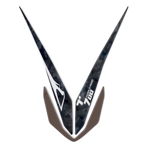 Adhesivo guardabarros alto compatible con Yamaha Tenere 700 World Raid - Negro 2