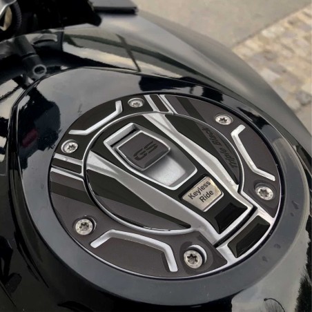 Adesivo resinato 3D Protezione Tappo Keyless compatibile con Bmw Triple Black
