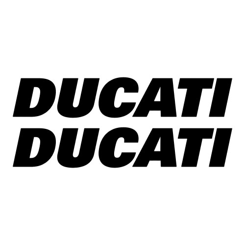 Kit 2 Adesivi Per Serbatoio Moto Scritta Ducati Adesivo Nero Stickers Racing