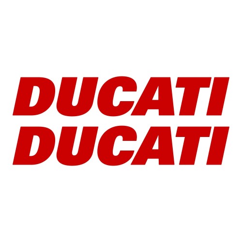 Kit 2 ADESIVI per SERBATOIO MOTO Scritta DUCATI Adesivo ROSSO STICKERS Racing 