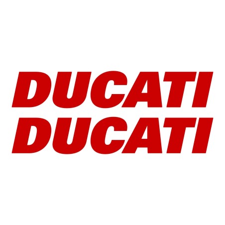 Kit 2 ADESIVI per SERBATOIO MOTO Scritta DUCATI Adesivo ROSSO STICKERS Racing 