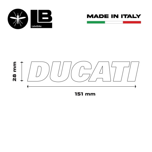 Kit 2 ADESIVI per SERBATOIO MOTO Scritta DUCATI Adesivo ROSSO STICKERS Racing  2