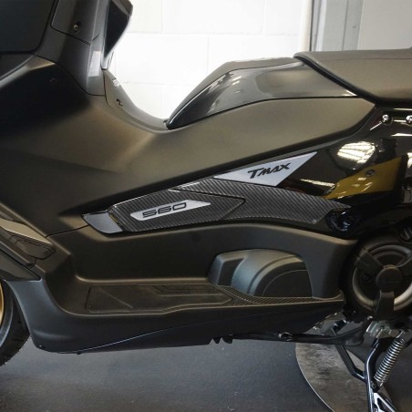 Kit de pegatinas 3D plateadas para protección de scooter compatible con Yamaha Tmax 560 2022