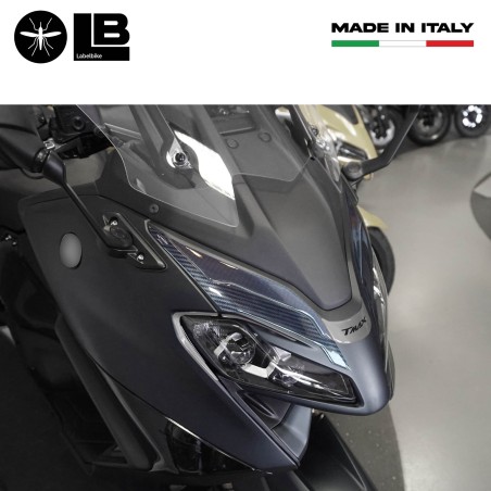 Kit de pegatinas 3D plateadas para protección de scooter compatible con Yamaha Tmax 560 2022