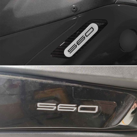Kit de pegatinas 3D plateadas para protección de scooter compatible con Yamaha Tmax 560 2022