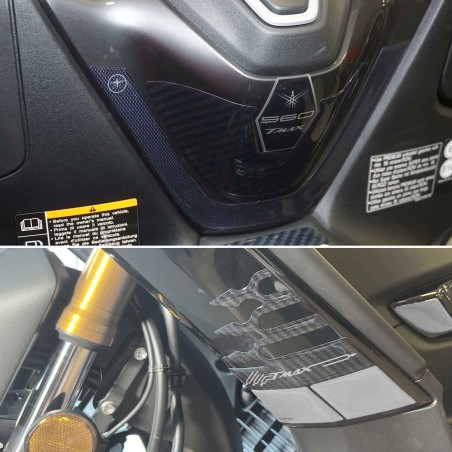 Kit de pegatinas 3D plateadas para protección de scooter compatible con Yamaha Tmax 560 2022