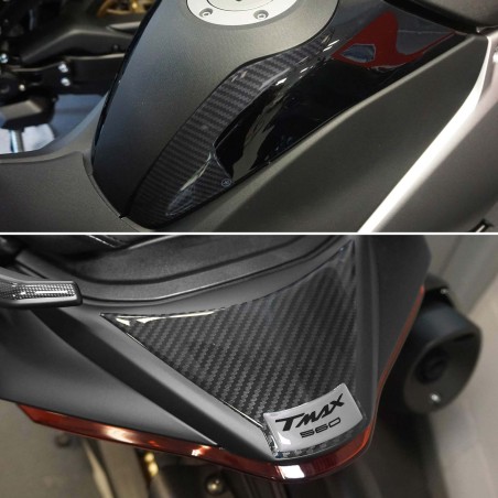 Kit de pegatinas 3D plateadas para protección de scooter compatible con Yamaha Tmax 560 2022