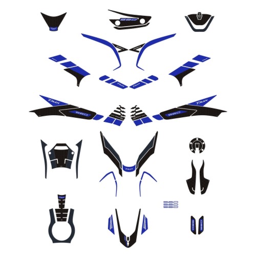 Kit de pegatinas 3D azules para protección de scooter compatible con Yamaha Tmax 560 2022-2023