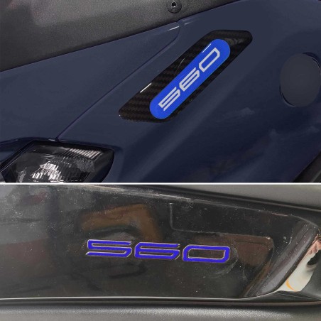 Kit de pegatinas 3D azules para protección de scooter compatible con Yamaha Tmax 560 2022-2023