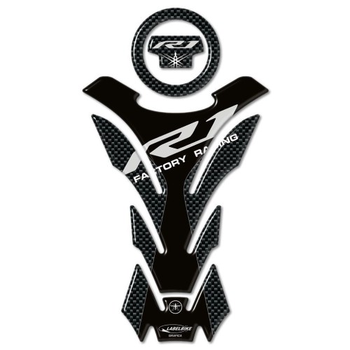 kit ADESIVI 3D CARBONIO PROTEZIONI SERBATOIO compatibili per MOTO YAMAHA R1 R 1