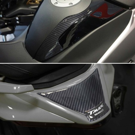 Kit de pegatinas 3D negras para protección de scooter compatible con Yamaha Tmax 560 2022-2023