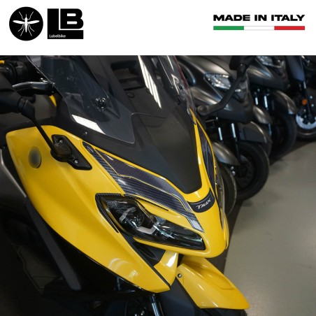 Kit de pegatinas 3D negras para protección de scooter compatible con Yamaha Tmax 560 2022-2023