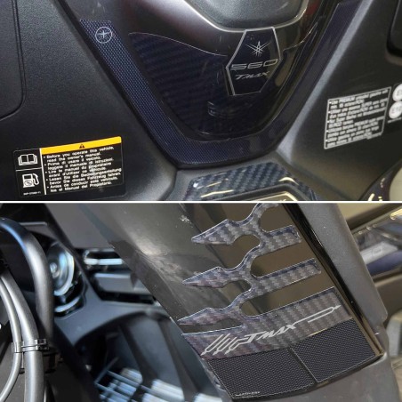 Schwarzes 3D-Aufkleberset zum Schutz Ihres Rollers, kompatibel mit Yamaha Tmax 560 2022–2023
