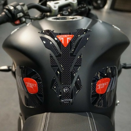 Kit adesivi 3D per serbatoio moto compatibile Triumph Street Triple 2013-2021