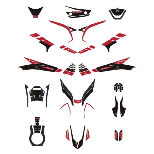 Kit de pegatinas 3D rojas para protección de scooter compatible con Yamaha Tmax 560 2022-23